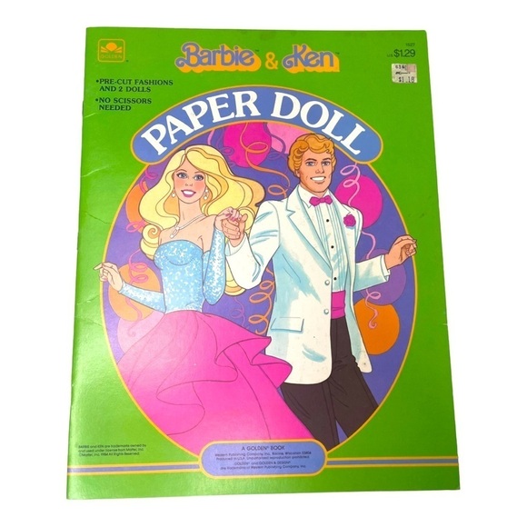 Vintage Other - NWT Vintage 1984 Golden Barbie & Ken Paper Doll Book